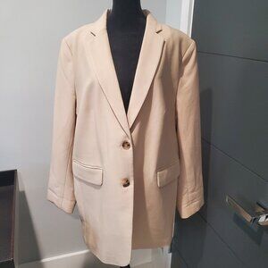 Oversized Never Worn Tan H & M Blazer with Front Pockets  size XL